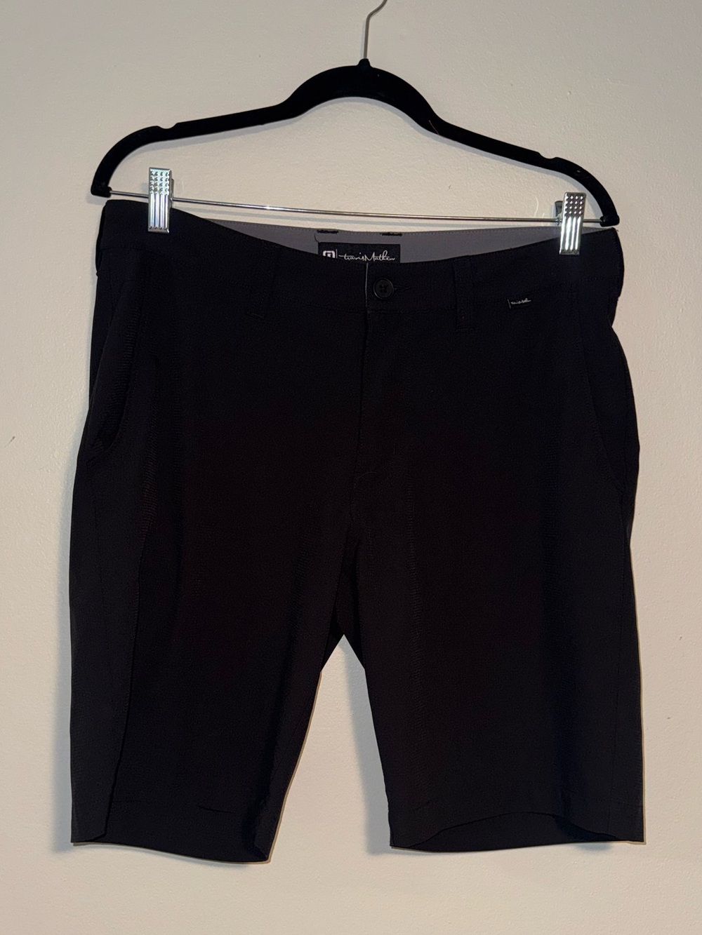 Travis Mathew Black Flat Front Performance Shorts